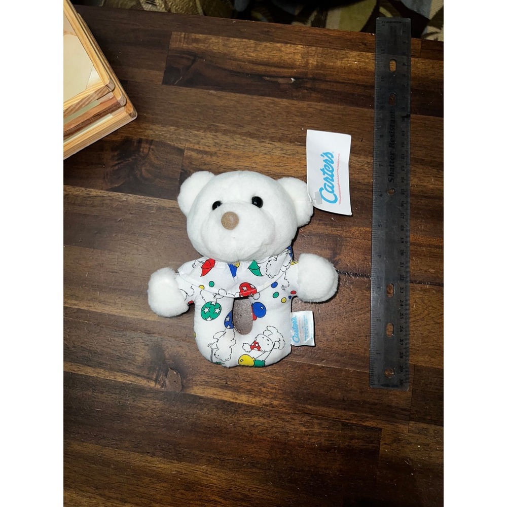 Carter's Prestige Vintage Ring Rattle Honey Bears Plush Toy HTF with Tags - Picture 5 of 5